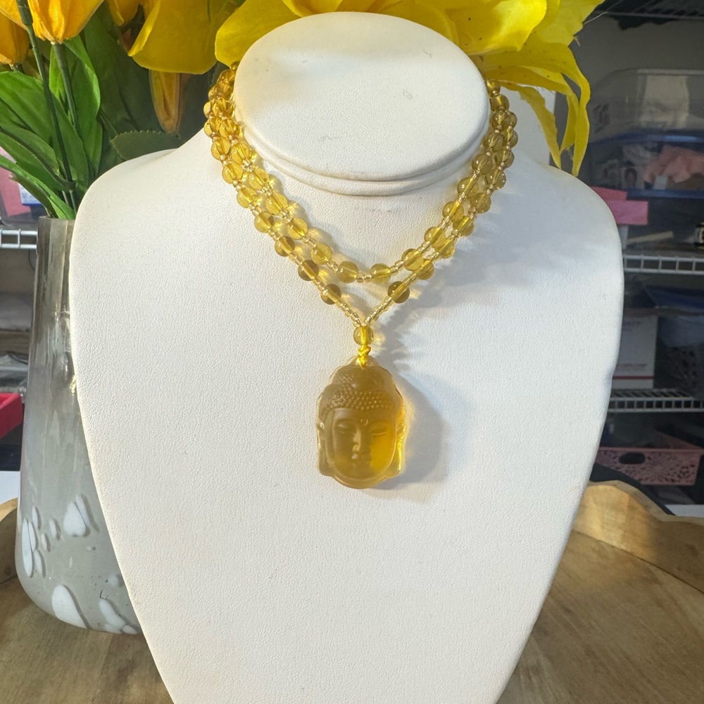 Elegant Gold Buddha Pendant Necklace - Picture 7 of 14
